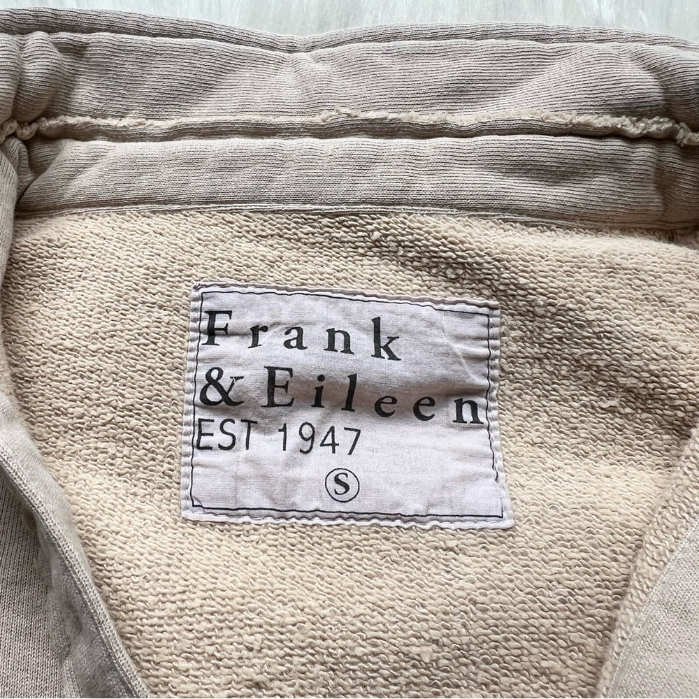 NEW Frank & Eileen Sz S PATRICK POPOVER HENLEY- CAMEL Sweatshirt Raw Cut Relaxed - Picture 5 of 17